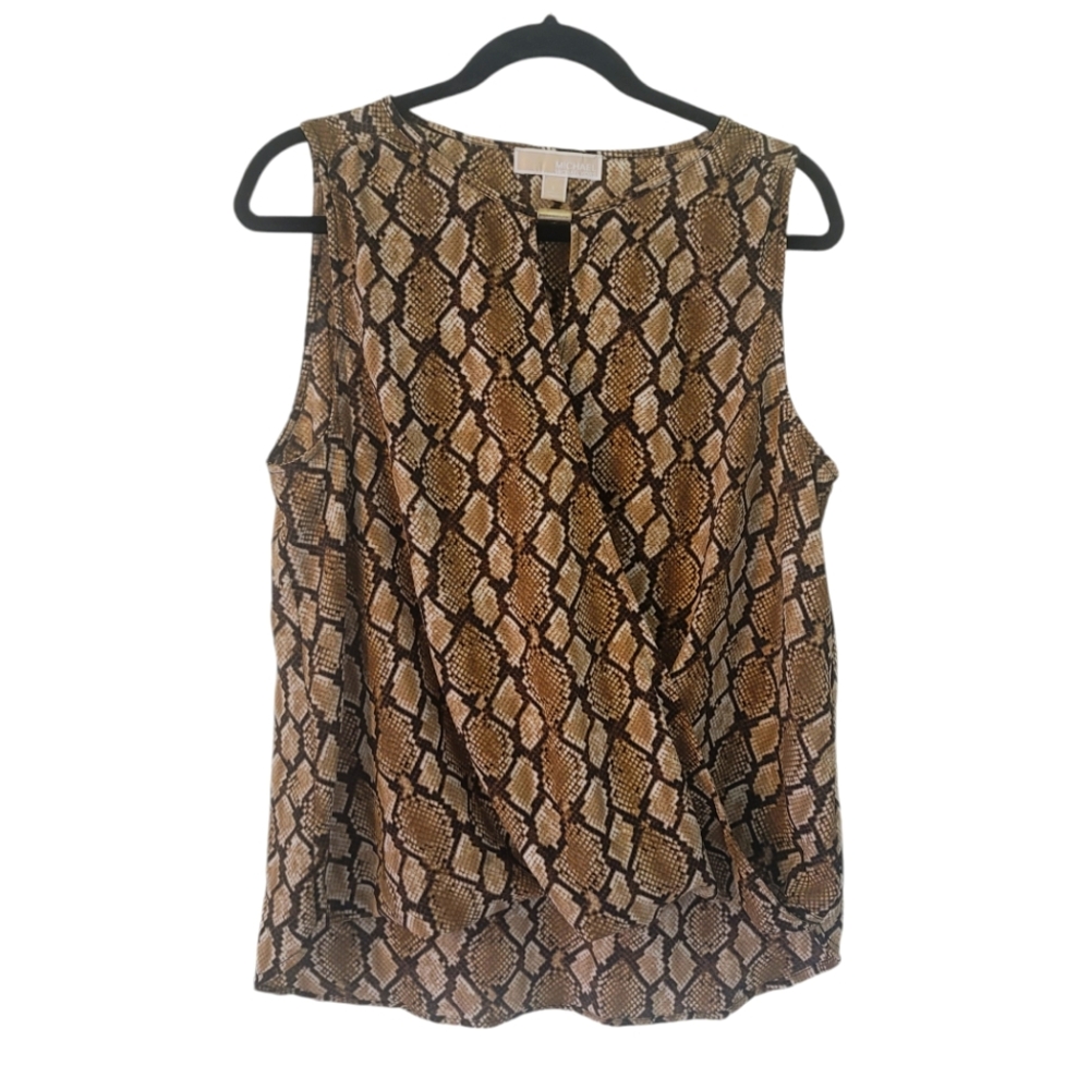 Michael Kors women's summer tank top, size large, animal print